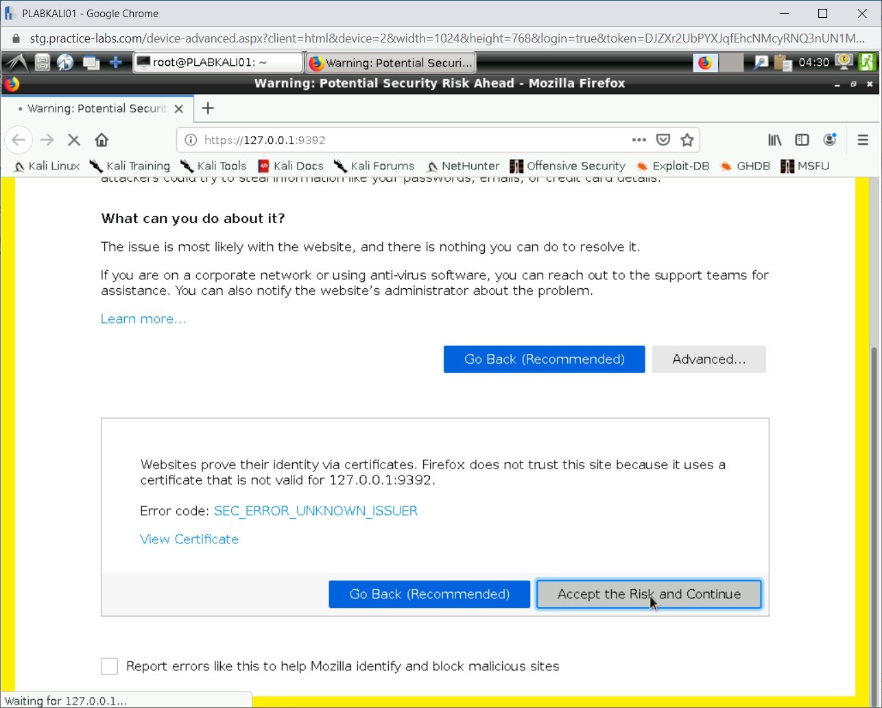 Figure 2.11 Screenshot of PLABKALI01