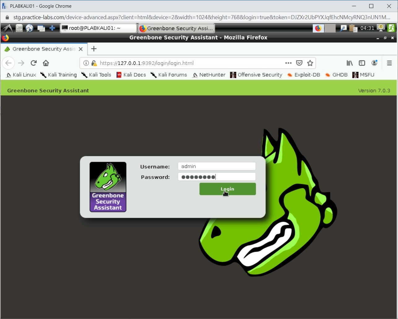 Figure 2.12 Screenshot of PLABKALI01