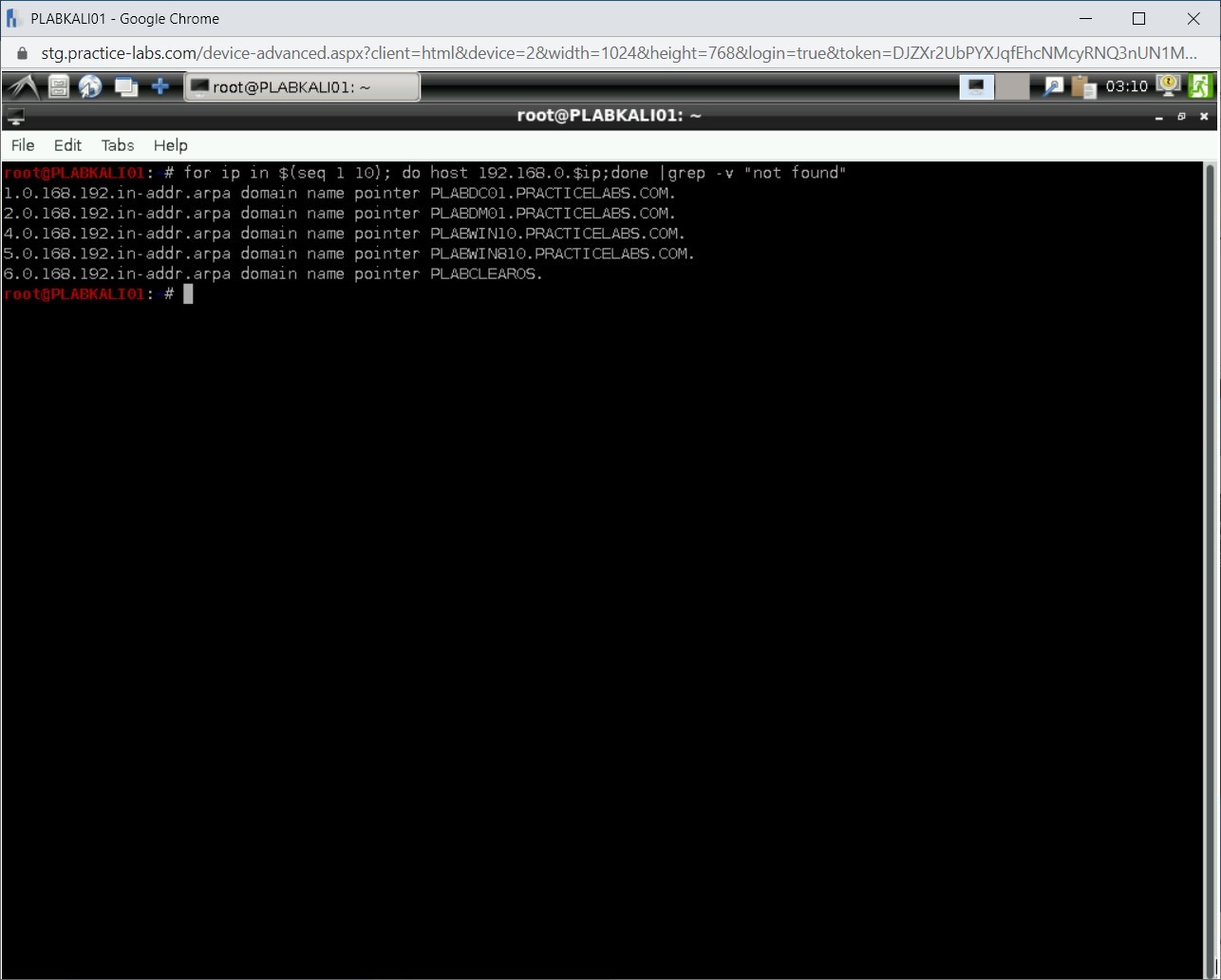 Figure 1.10 Screenshot of PLABKALI01