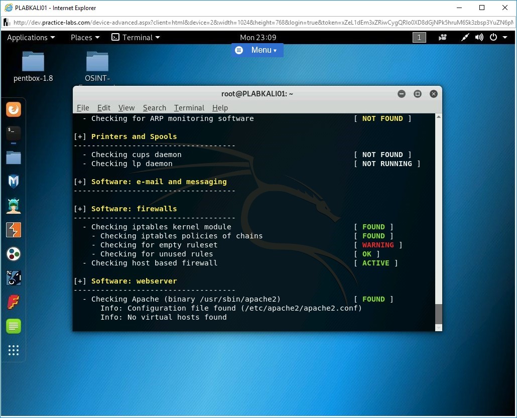 Figure 3.1 Screenshot of PLABKALI01