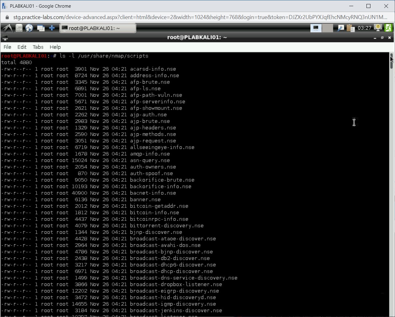 Figure 1.25 Screenshot of PLABKALI01