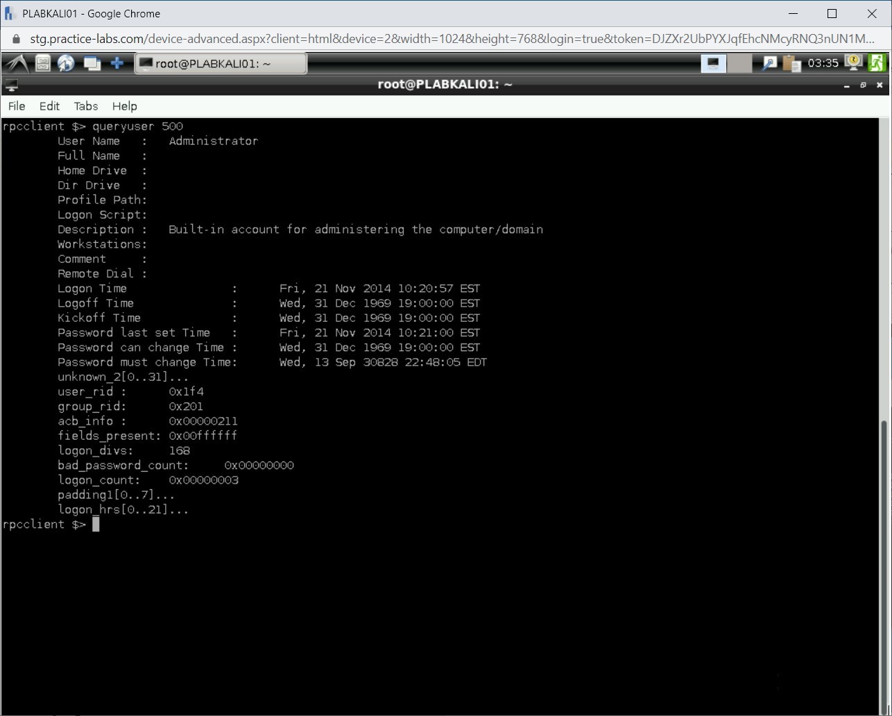 Figure 1.36 Screenshot of PLABKALI01