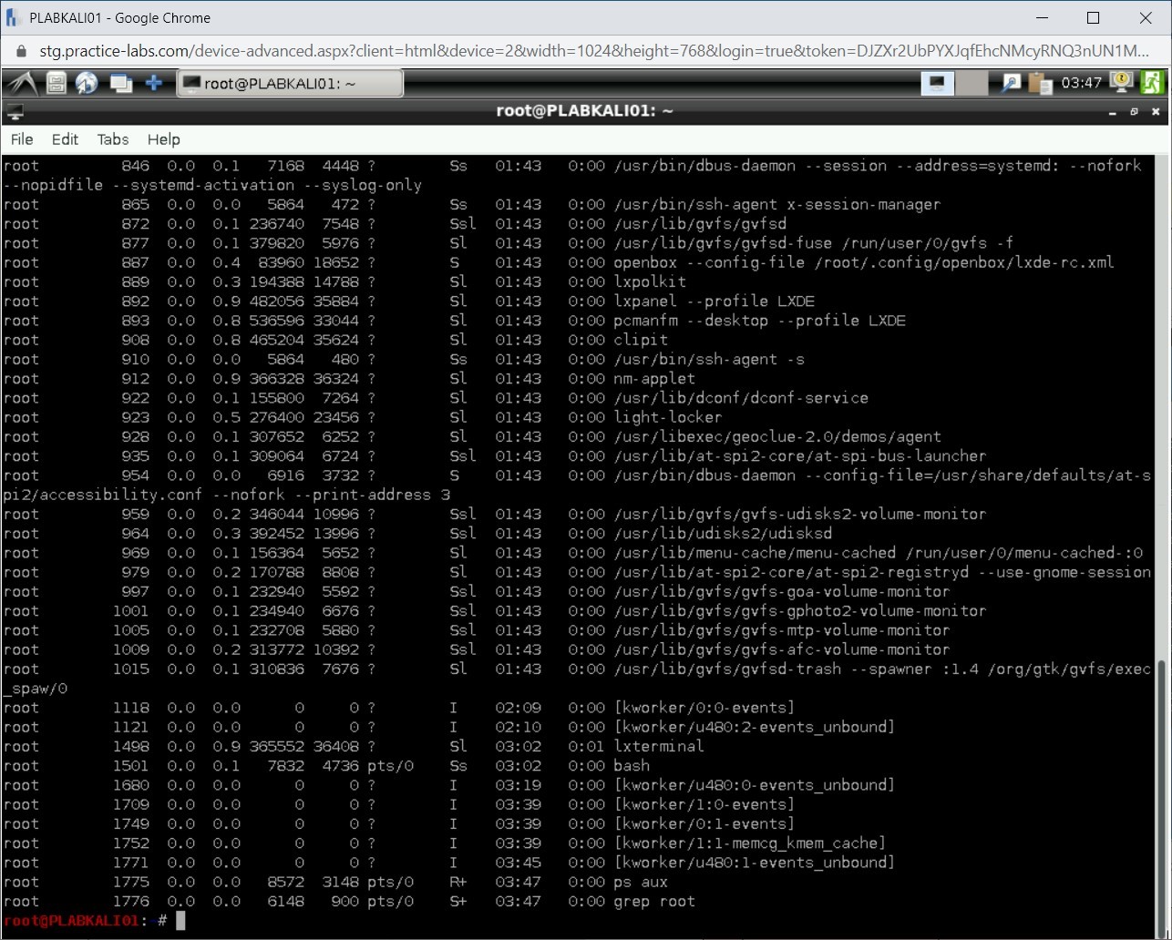 Figure 1.58 Screenshot of PLABKALI01