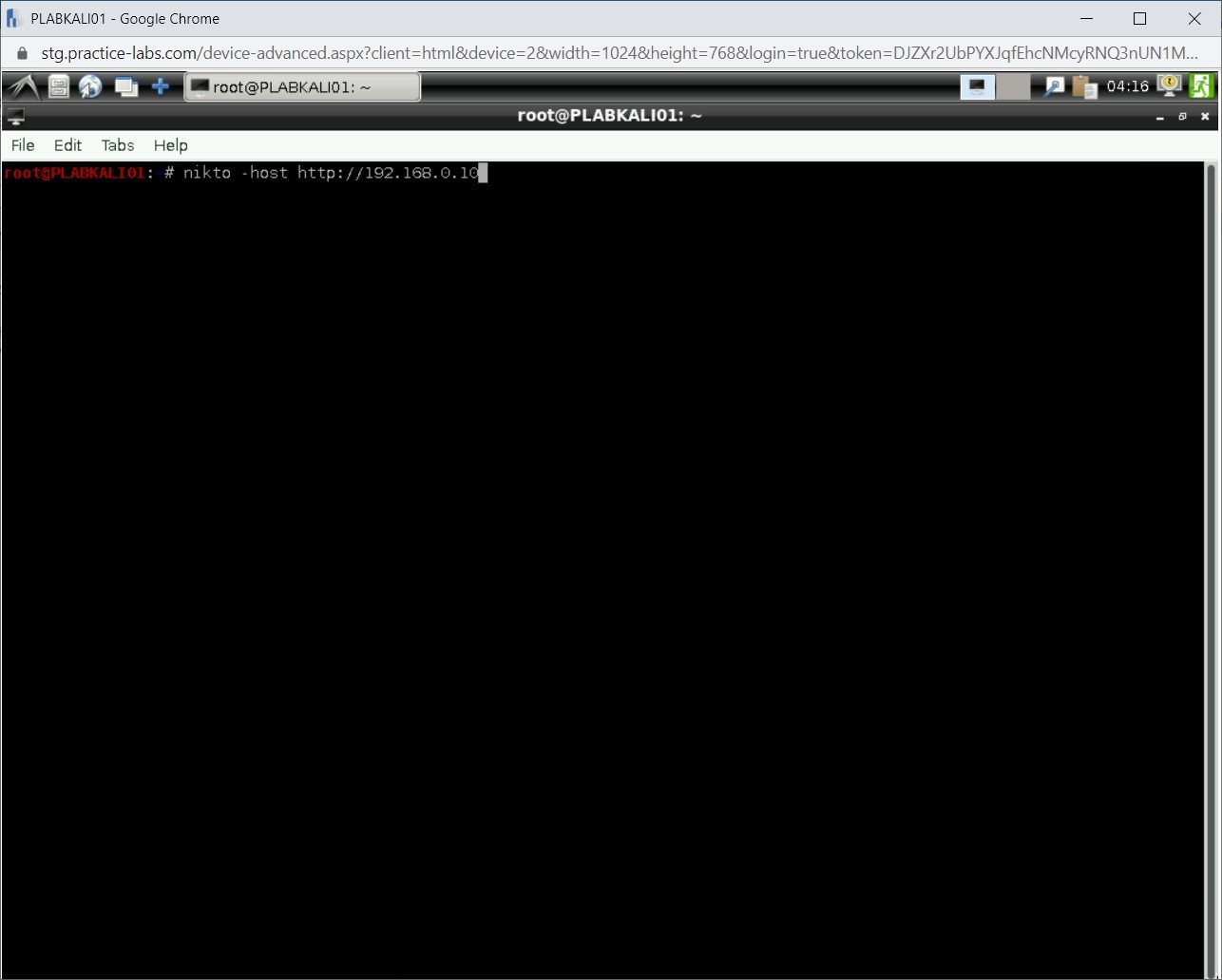 Figure 2.1 Screenshot of PLABKALI01