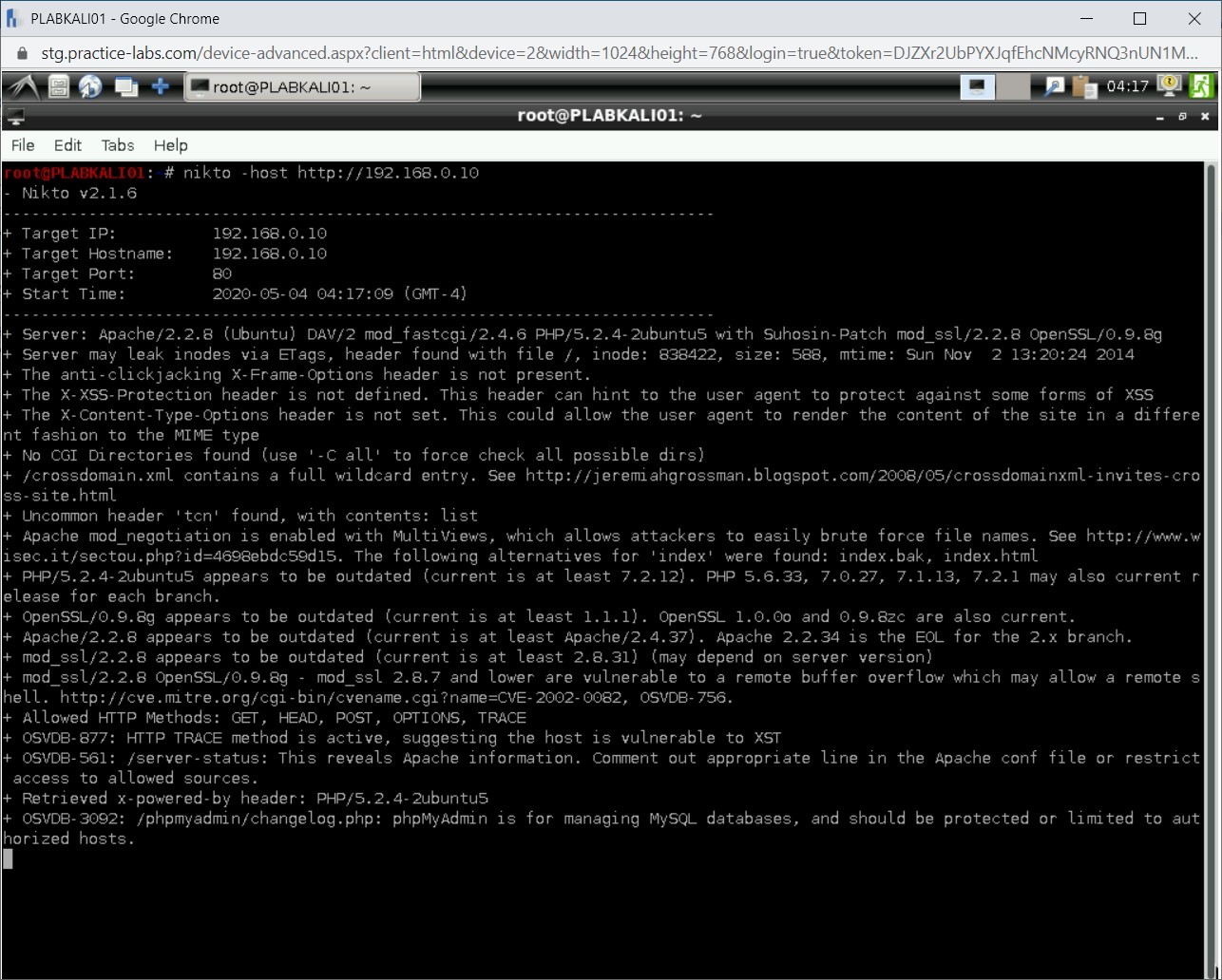 Figure 2.2 Screenshot of PLABKALI01