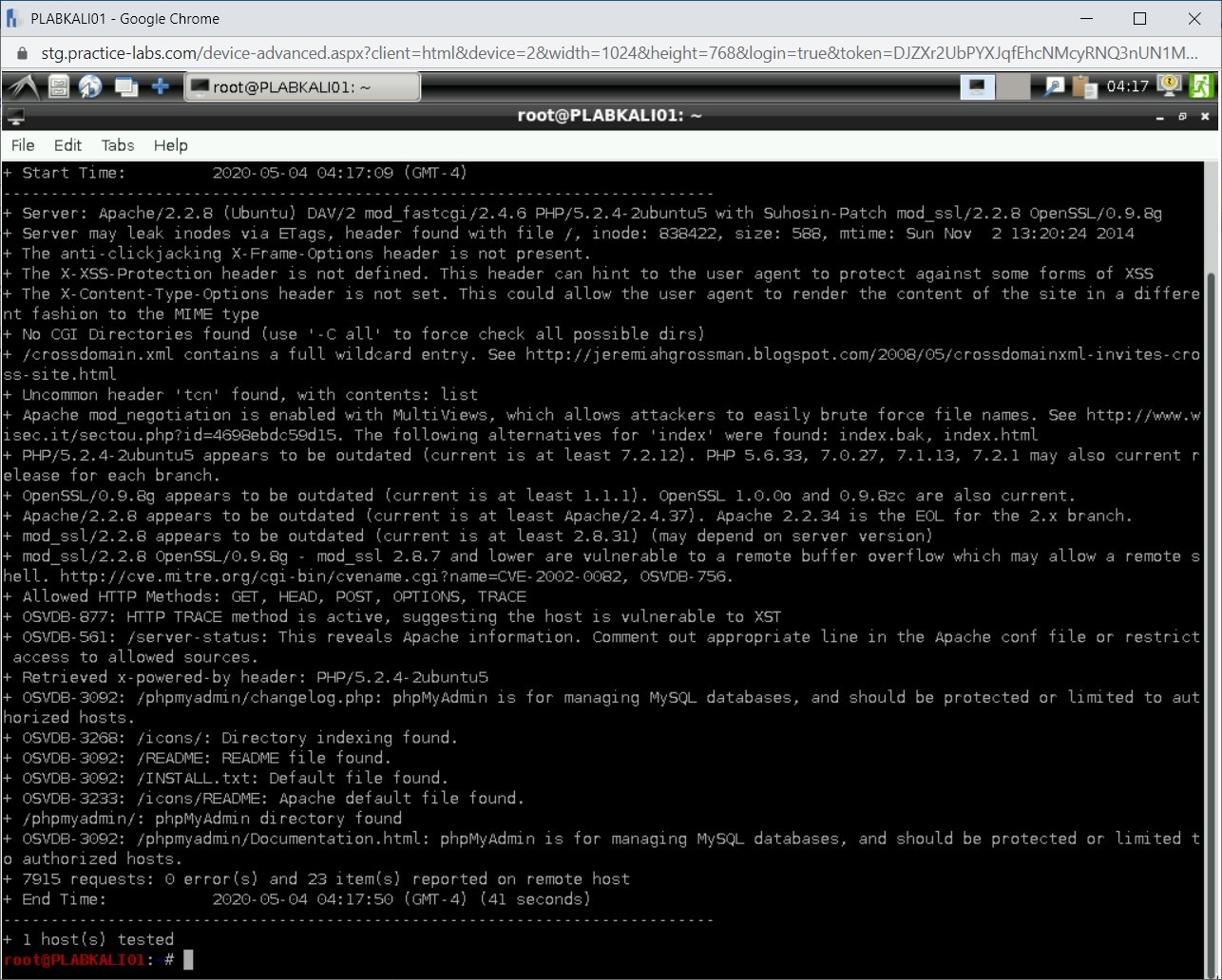Figure 2.3 Screenshot of PLABKALI01
