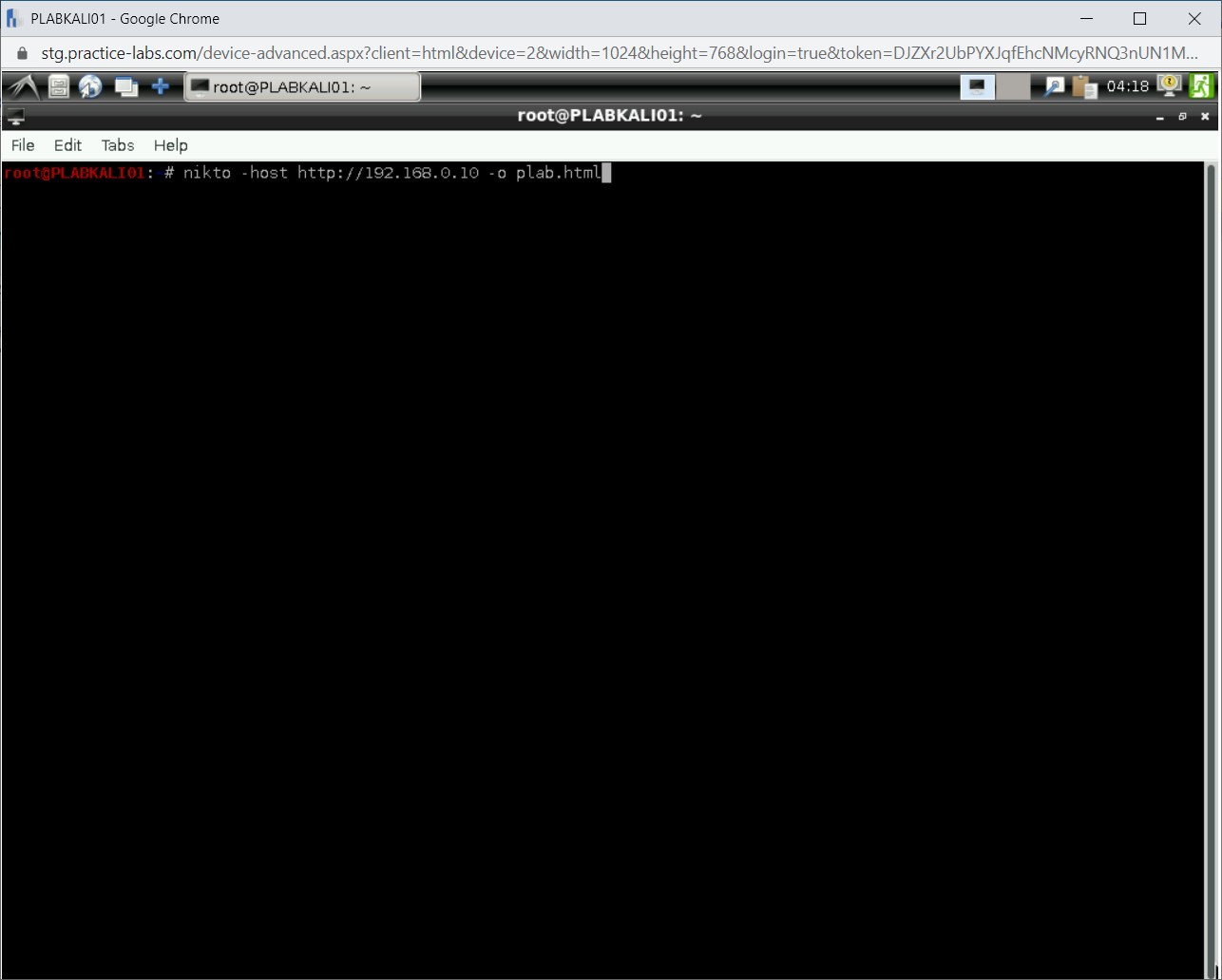 Figure 2.4 Screenshot of PLABKALI01