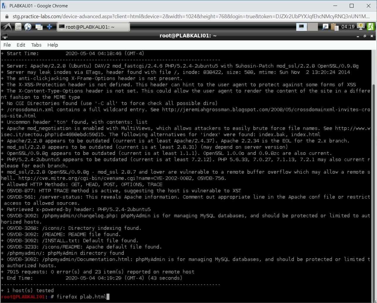 Figure 2.5 Screenshot of PLABKALI01