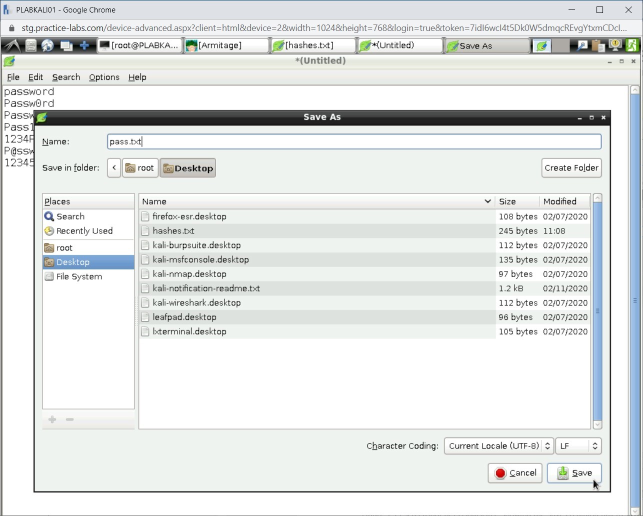 Figure 1.39 Screenshot of PLABKALI01