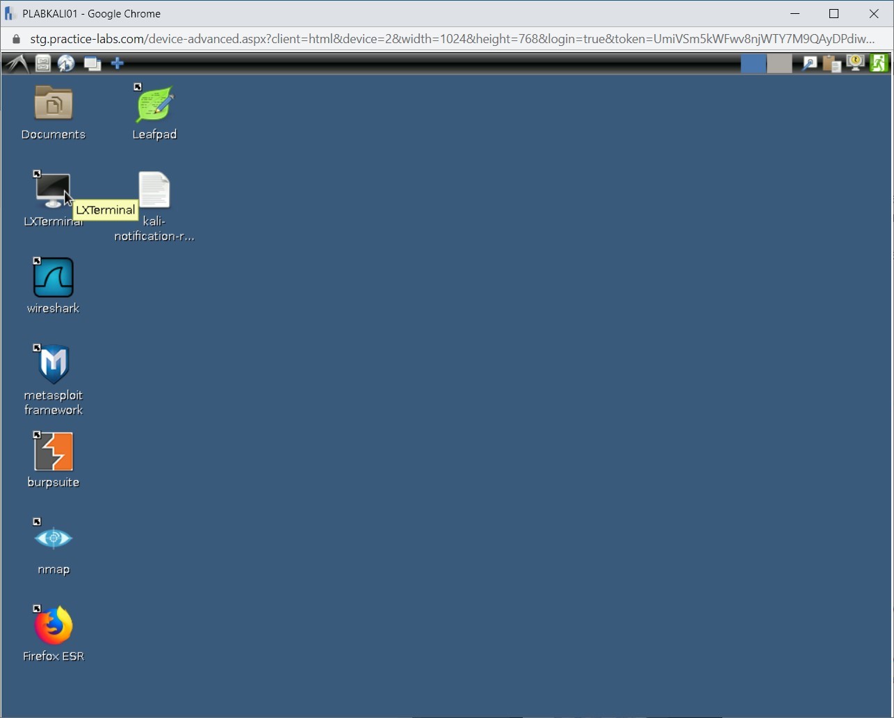 Figure 1.7 Screenshot of PLABKALI01