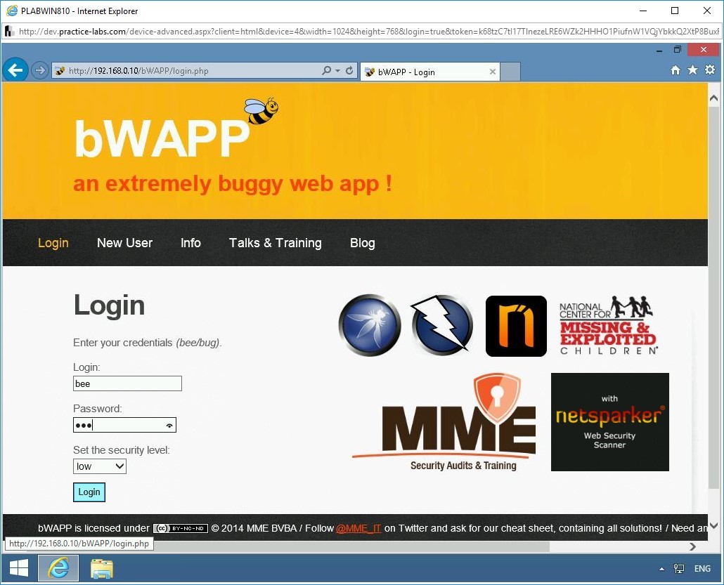 Figure 1.4 Screenshot of PLABWIN810