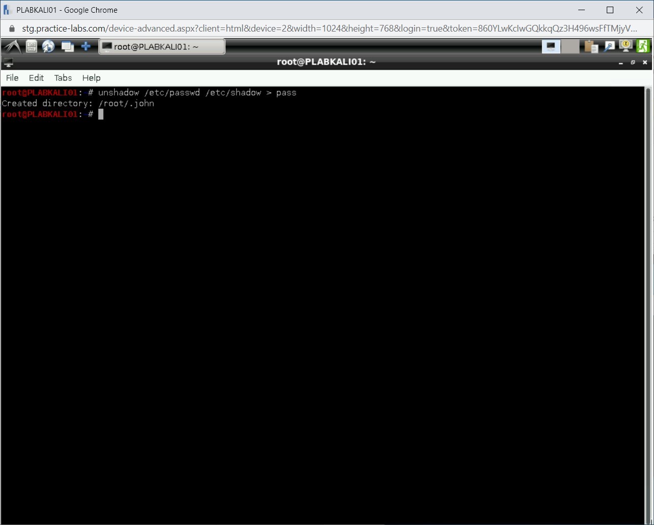 Figure 2.4 Screenshot of PLABKALI01