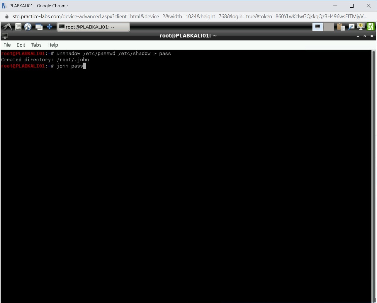 Figure 2.5 Screenshot of PLABKALI01