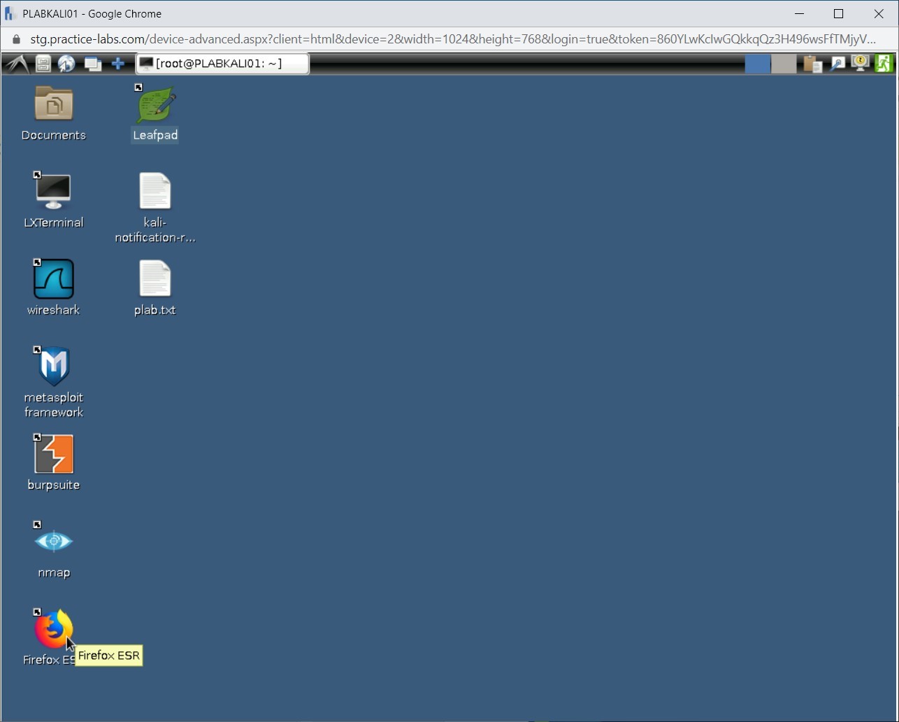 Figure 2.9 Screenshot of PLABKALI01