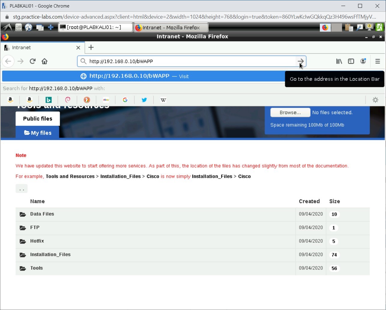 Figure 2.10 Screenshot of PLABKALI01