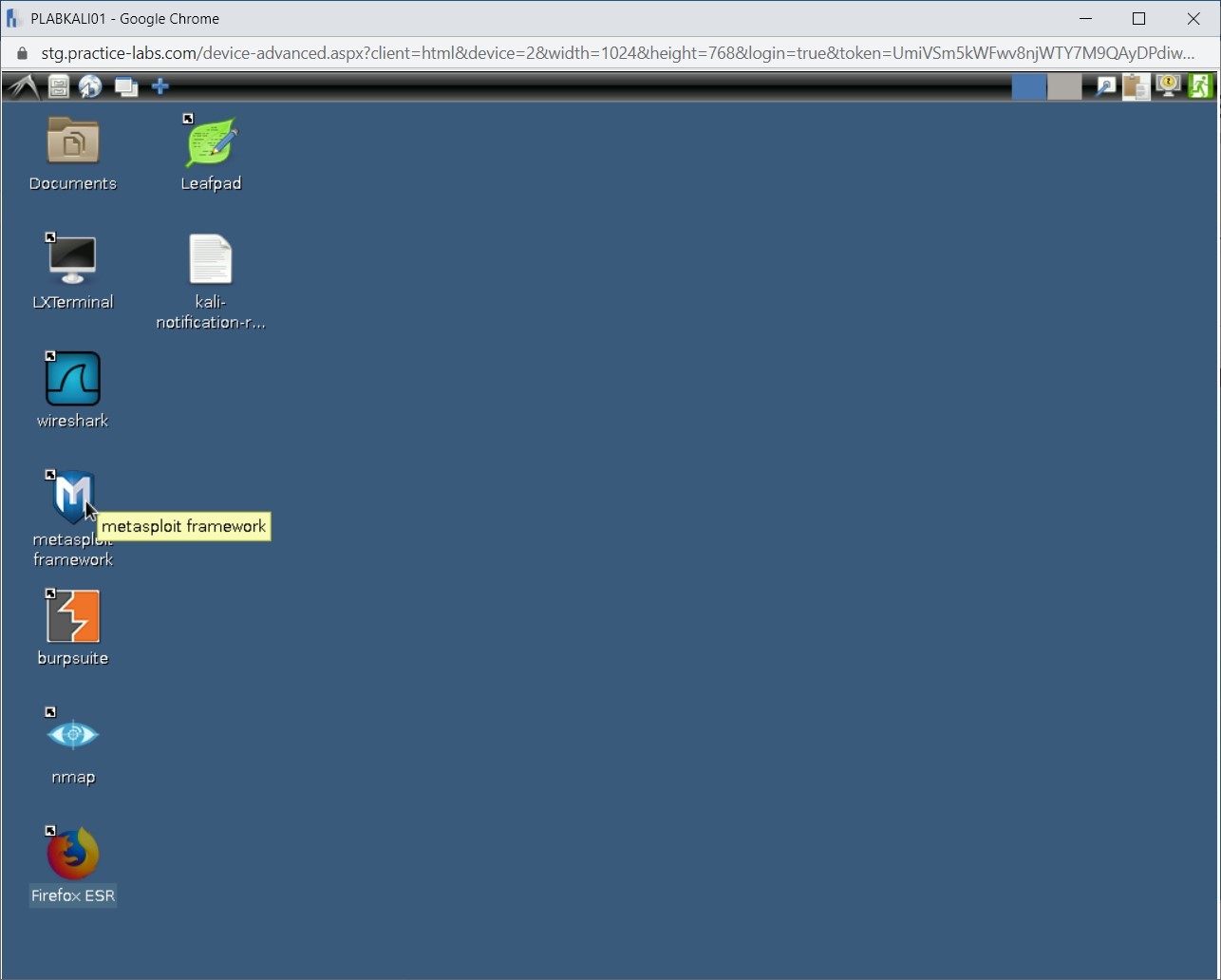 Figure 2.14 Screenshot of PLABKALI01