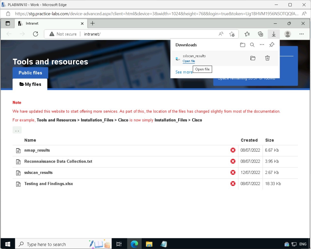 Figure 1.47 Screenshot of PLABWIN10: Displaying selecting Open file from the Downloads pop-up box.