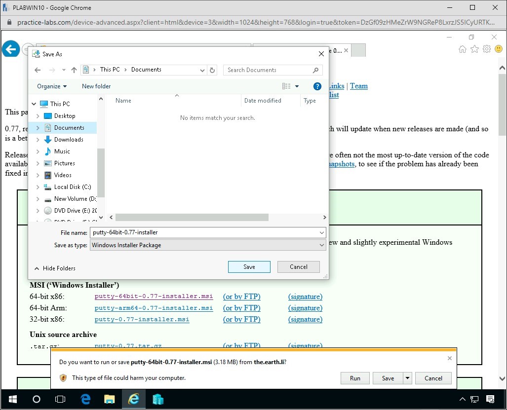 Practice Labs screenshot.