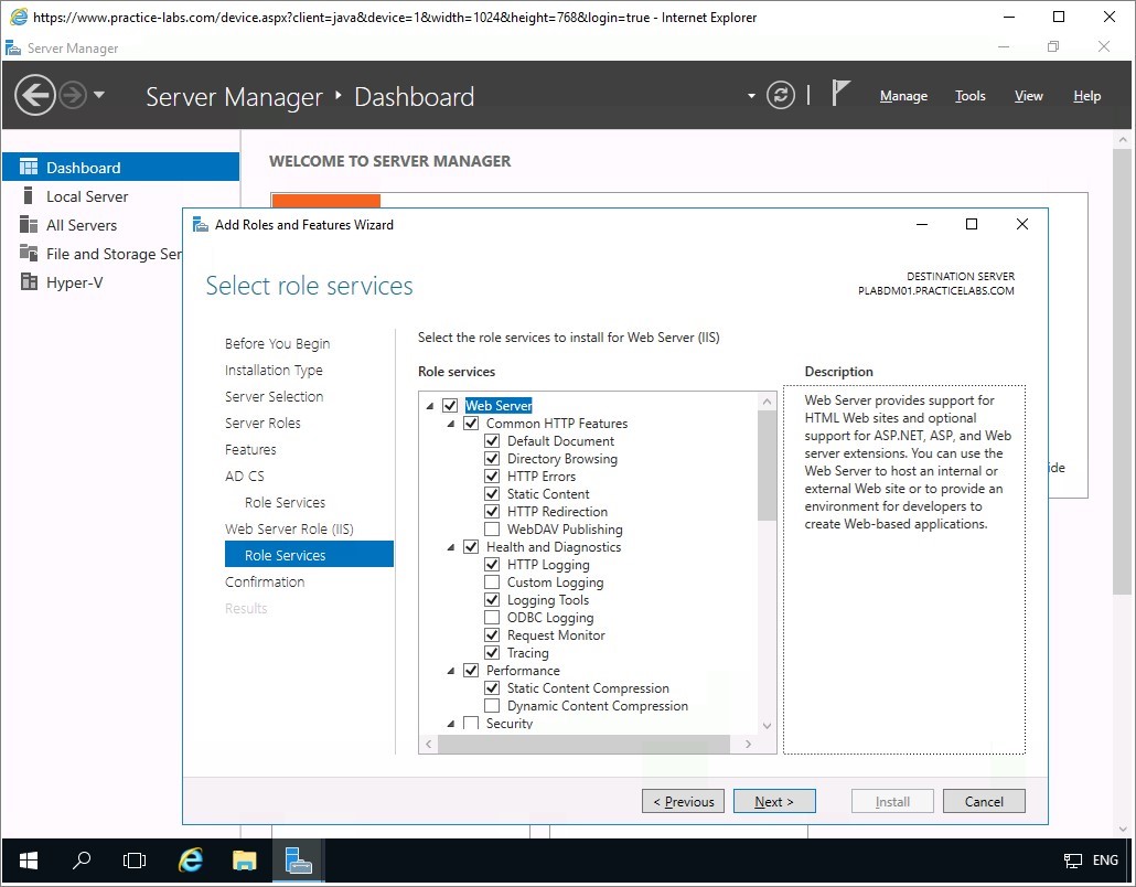 Figure 1.29 Screenshot of the PLABDM01 desktop