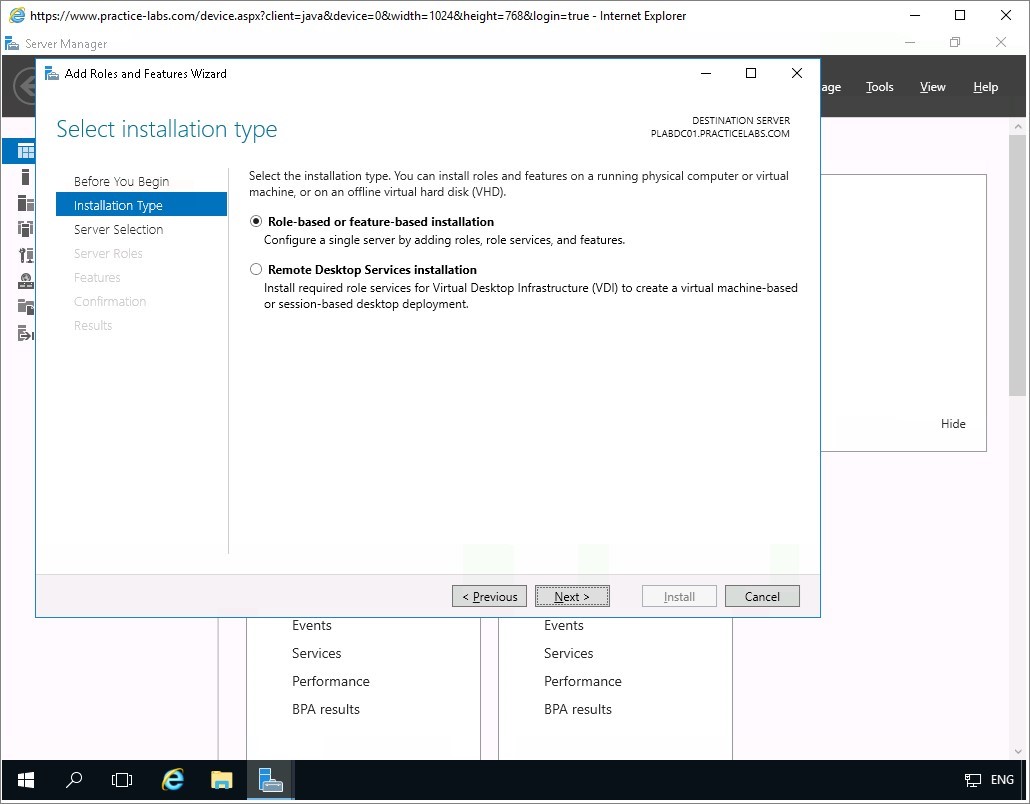 Figure 1.3 Screenshot of the PLABDC01 desktop