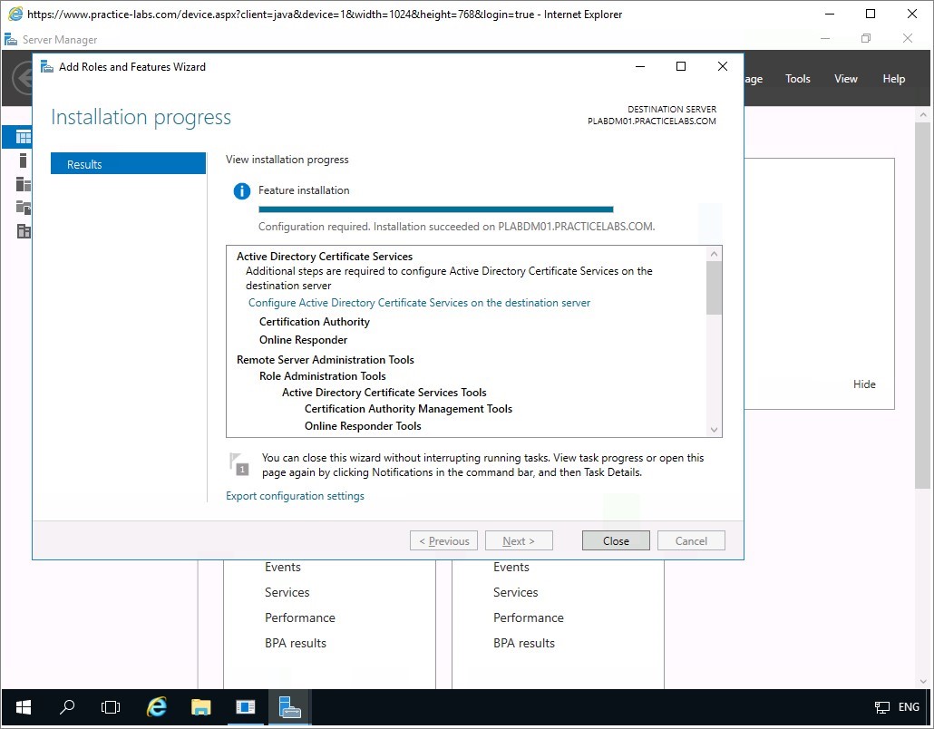 Figure 1.30 Screenshot of the PLABDM01 desktop