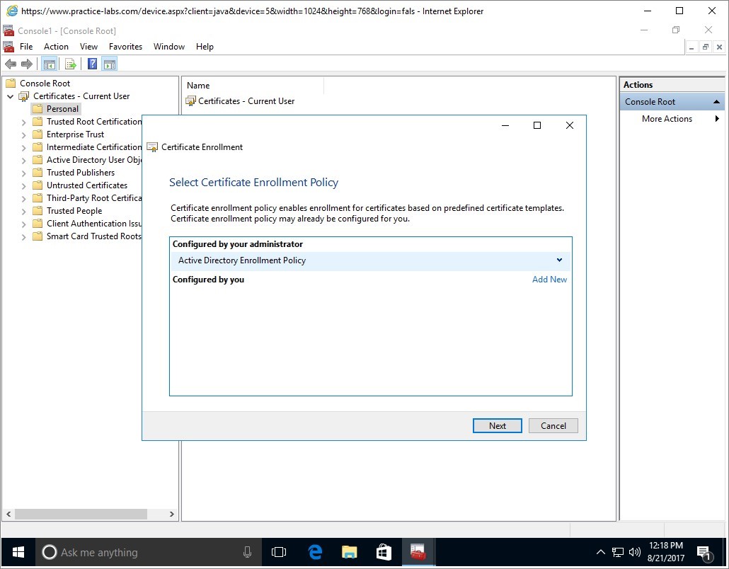 Figure 2.7 Screenshot of the PLABWIN10 desktop