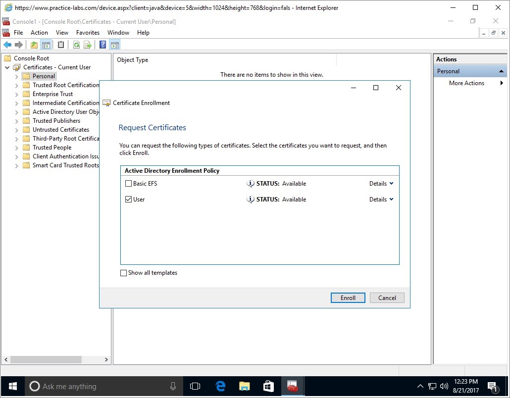 Figure 2.8 Screenshot of the PLABWIN10 desktop