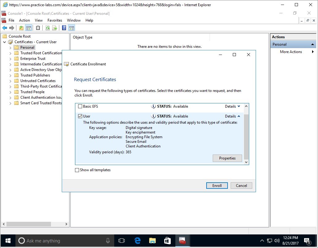 Figure 2.9 Screenshot of the PLABWIN10 desktop