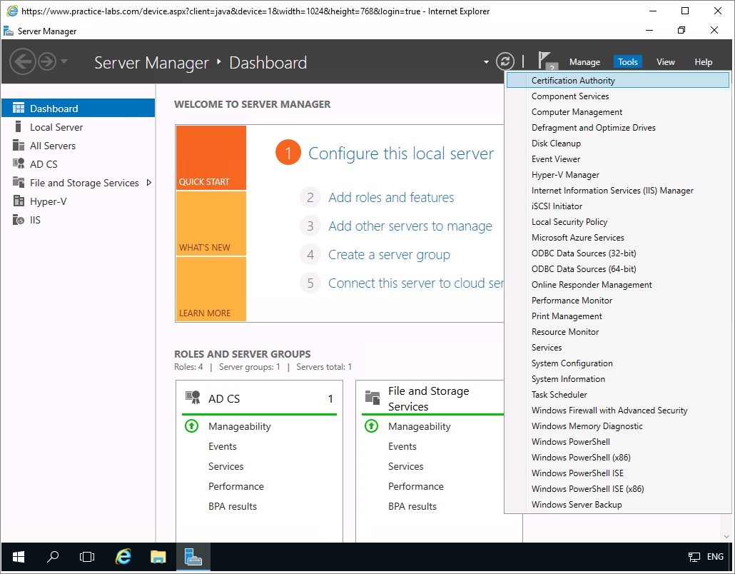 Figure 2.14 Screenshot of the PLABDM01 desktop