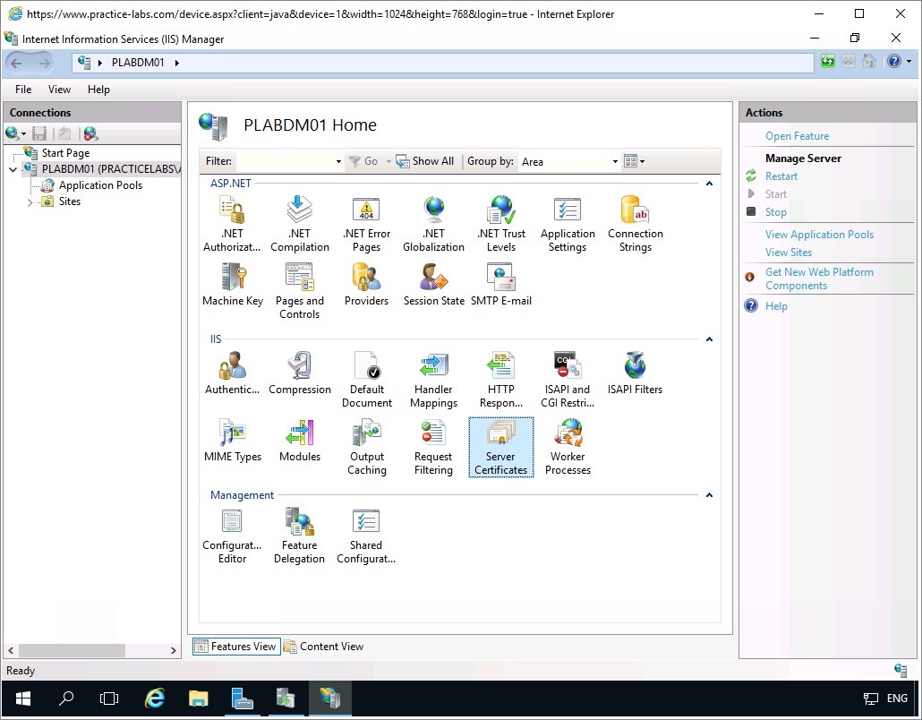 Figure 1.27 Screenshot of the PLABDM01 desktop