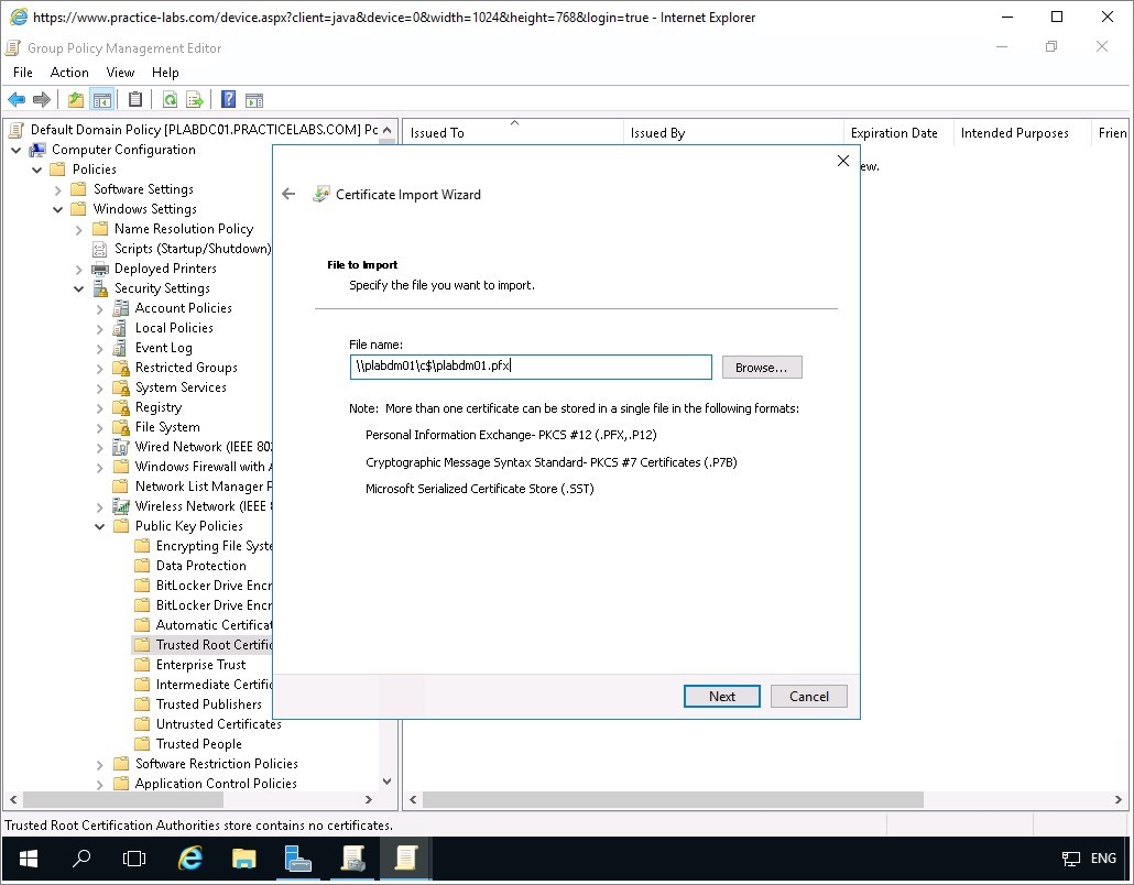 Figure 1.45 Screenshot of the PLABDC01 desktop