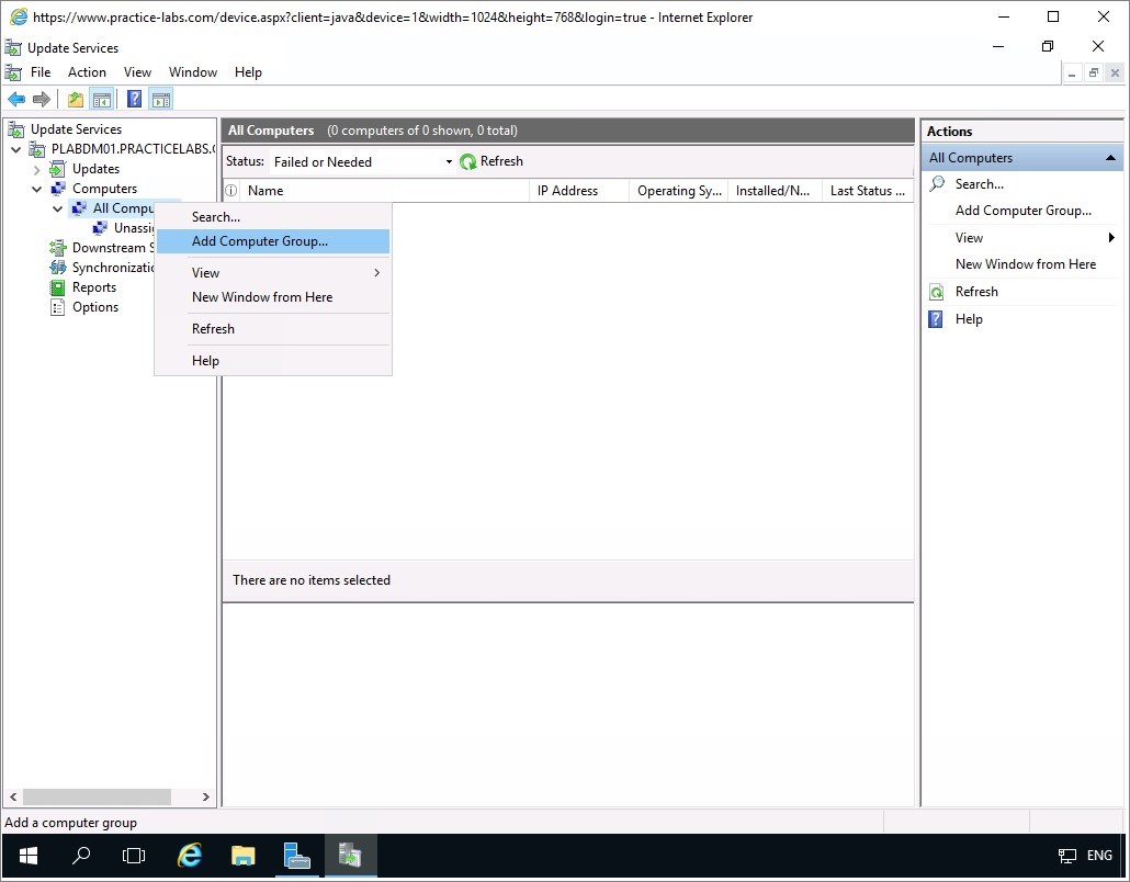 Figure 2.5 Screenshot of the PLABDM01 desktop