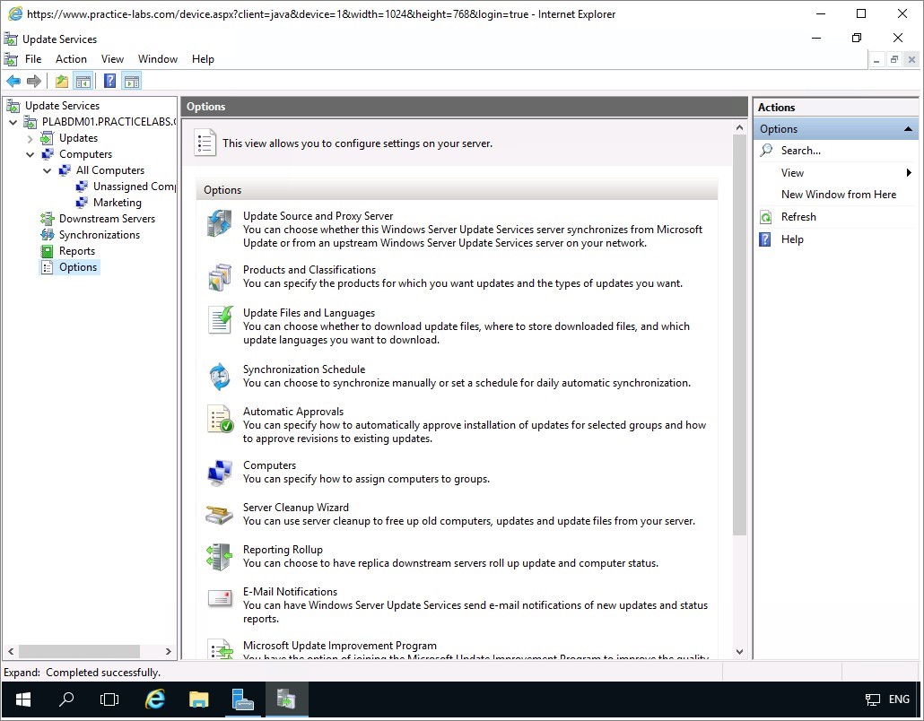 Figure 2.7 Screenshot of the PLABDM01 desktop