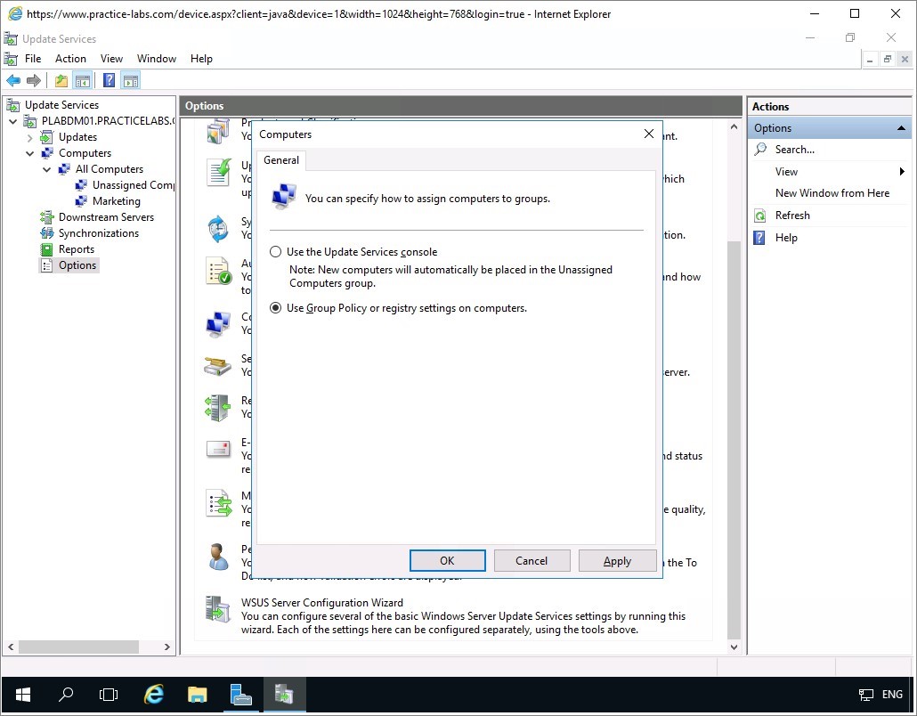 Figure 2.8 Screenshot of the PLABDM01 desktop