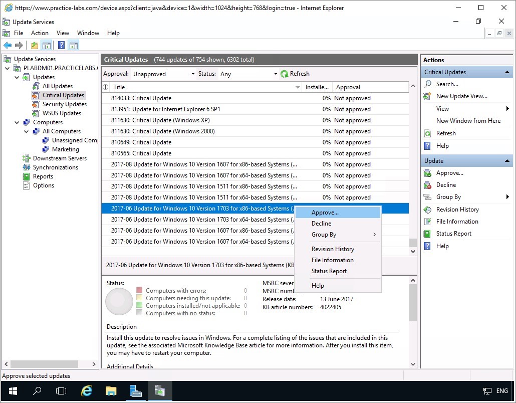 Figure 2.10 Screenshot of the PLABDM01 desktop