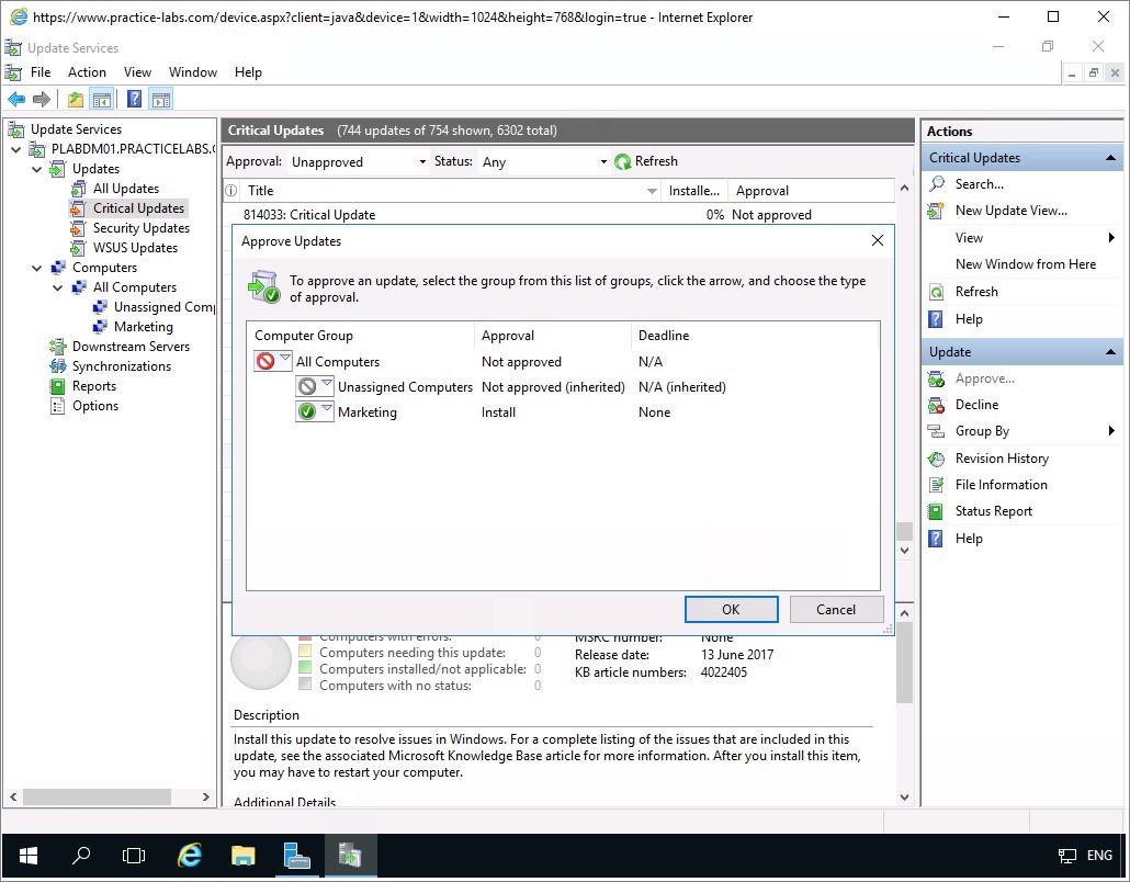 Figure 2.11 Screenshot of the PLABDM01 desktop