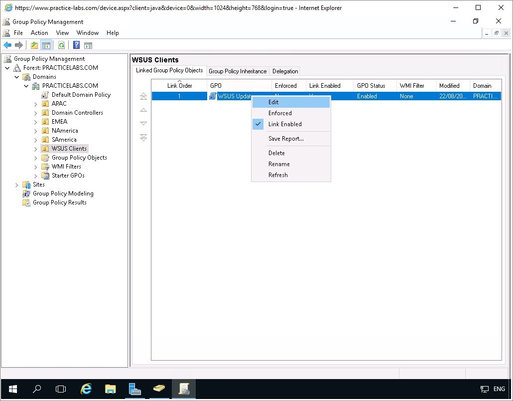 Figure 3.12 Screenshot of the PLABDC01 desktop