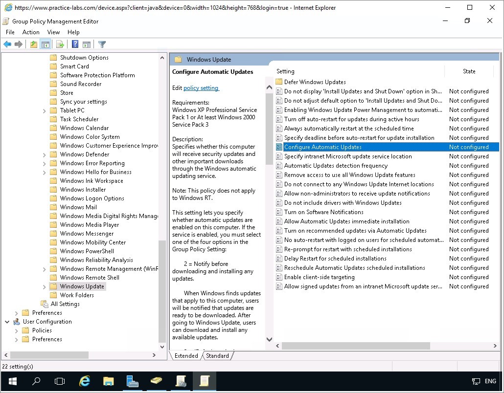 Figure 3.13 Screenshot of the PLABDC01 desktop
