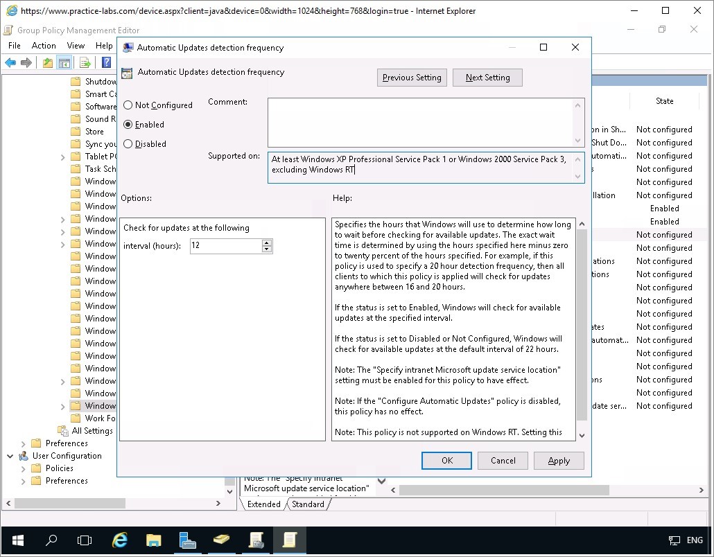 Figure 3.18 Screenshot of the PLABDC01 desktop