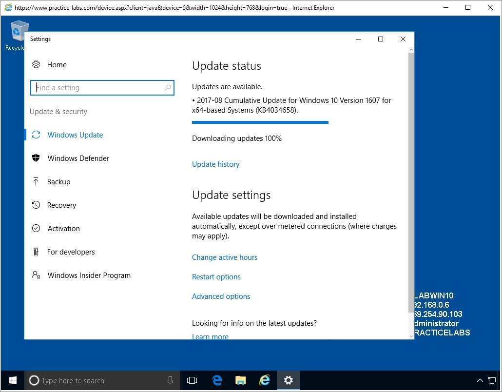 Figure 3.26 Screenshot of the PLABWIN810 desktop