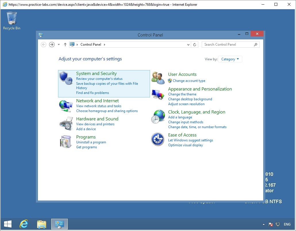 Figure 3.32 Screenshot of the PLABWIN810 desktop