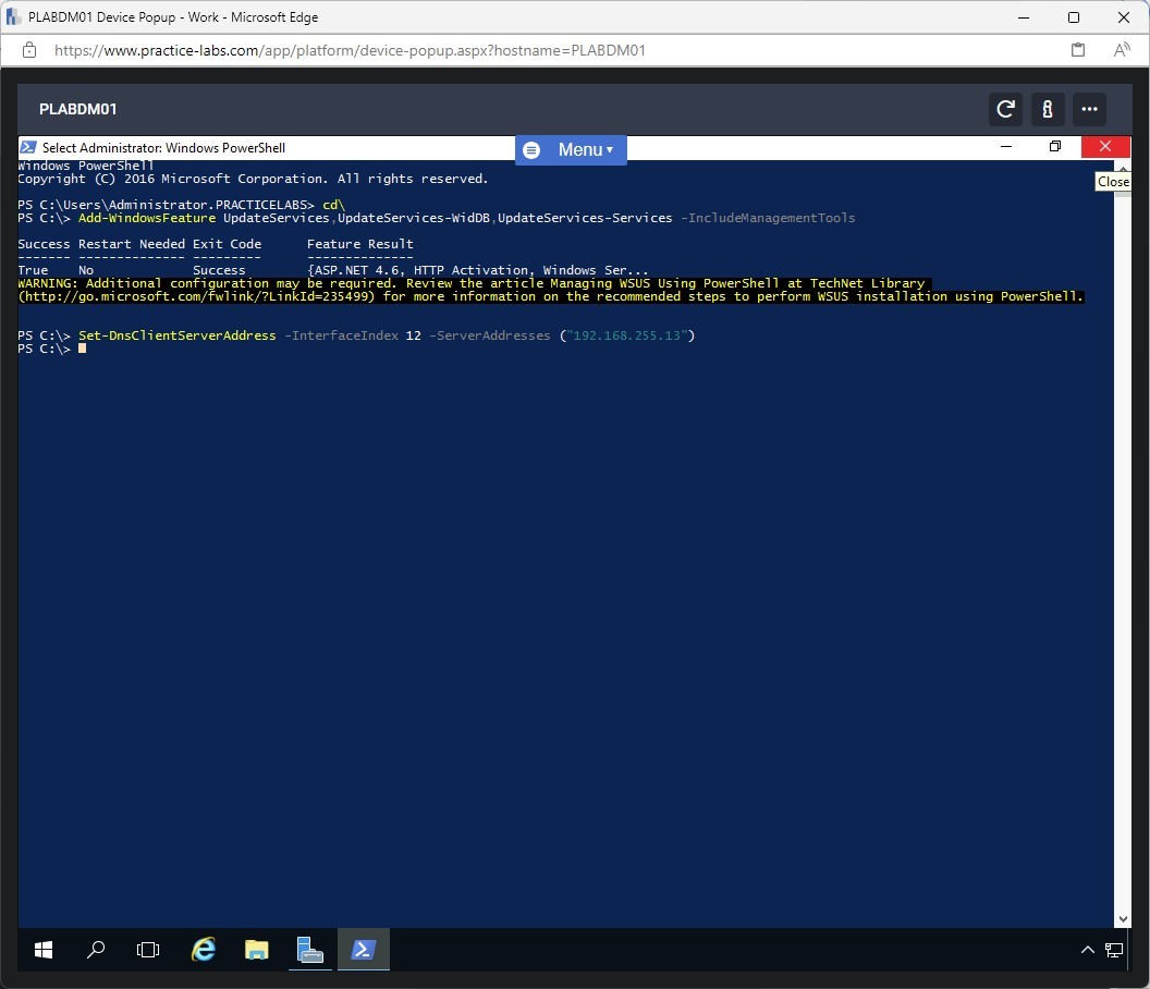Figure 1.9 Screenshot of the PLABDM01 desktop