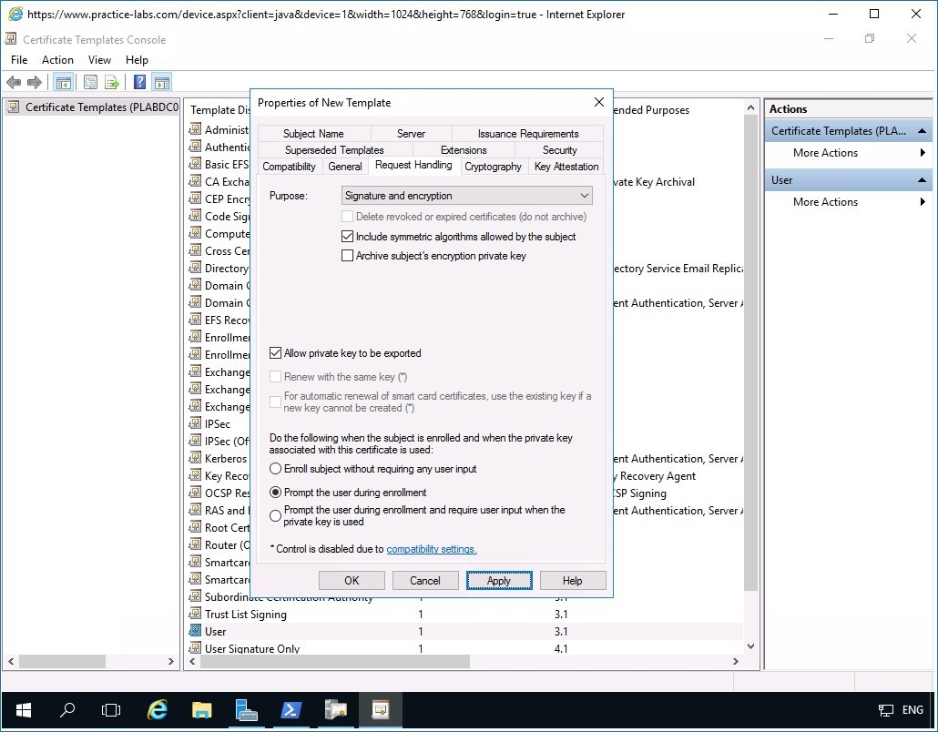 Practice Labs screenshot.