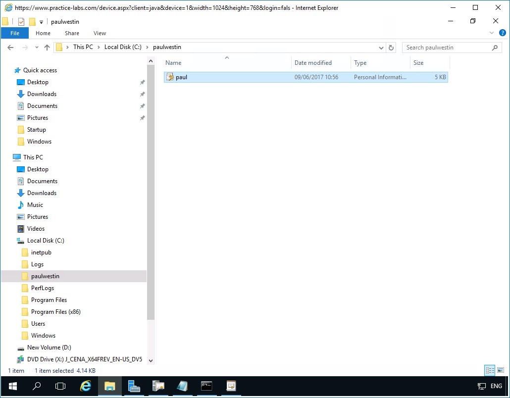 Figure 5.19 Screenshot of PLABDM01