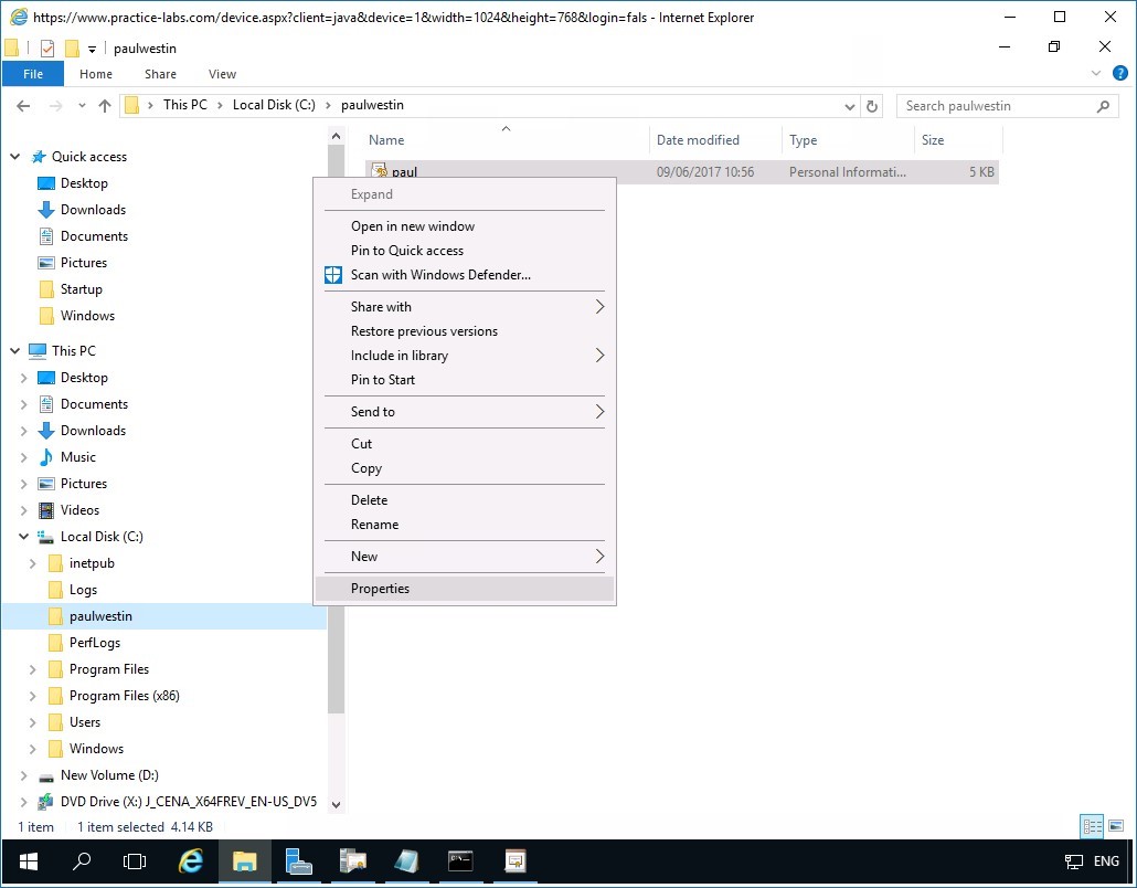 Figure 5.20 Screenshot of PLABDM01