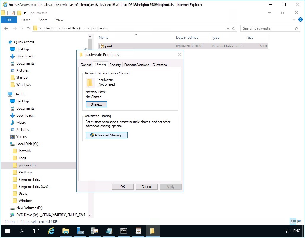 Figure 5.21 Screenshot of PLABDM01
