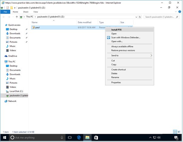 Figure 5.25 Screenshot of PLABWIN10