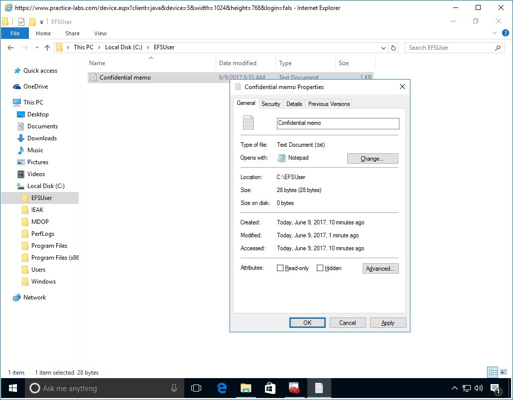 Figure 4.12 Screenshot of PLABWIN10