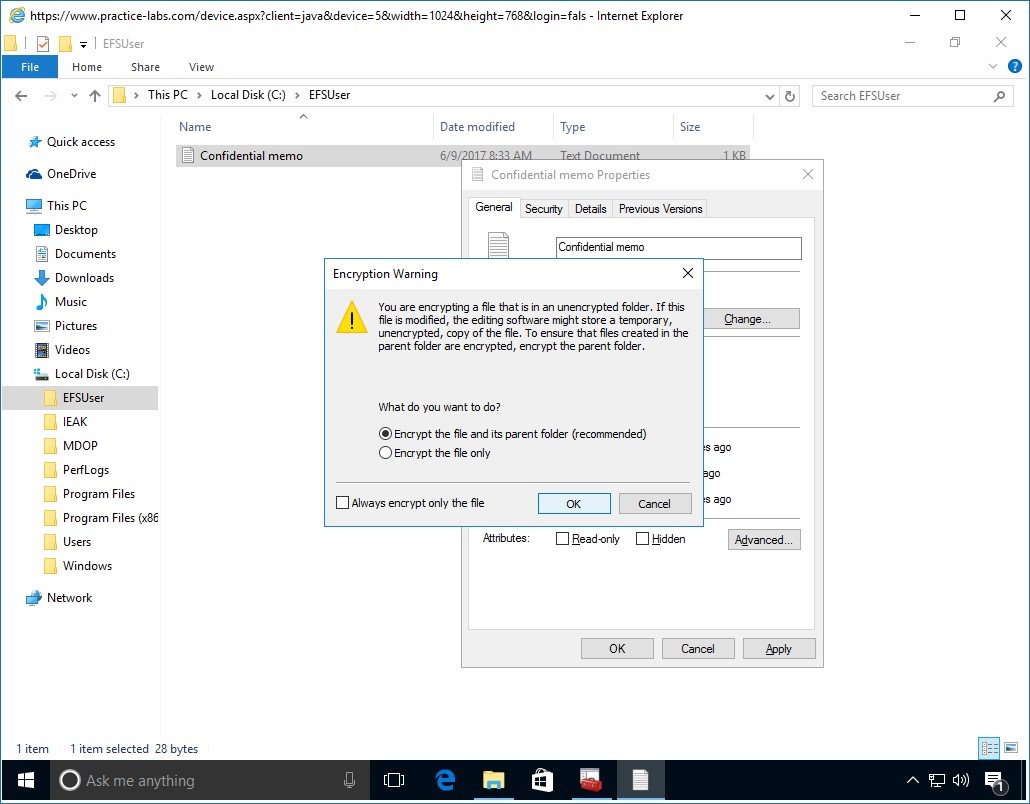 Figure 4.13 Screenshot of PLABWIN10